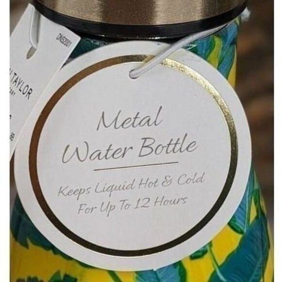 Ann Taylor Blue Feather Stainless Steel Insulated Water Bottle - Picture 3 of 8